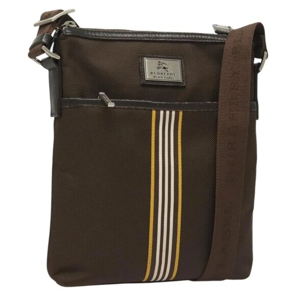 BURBERRY Black label Shoulder Bag Canvas Brown Aut - Picture 1 of 16